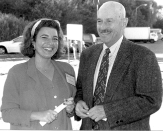 Bill and daughter Pam during the 1995 exhibition at the Antiquarian and Landmarks Society