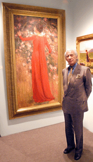 Manhattan art dealer Ira Spanierman with a rare and important full length portrait by Theodore Robinson