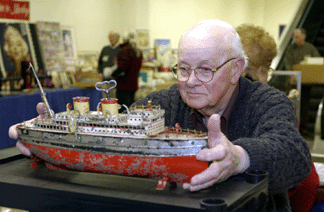 John OGara Worcester Mass with a circa 1890 key wind steam ship