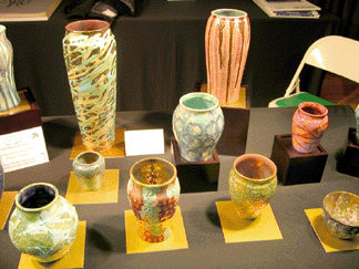 Contemporary examples of unique luster pottery by wellknown potter Paul J Katrich Dearborn Mich were featured at the exhibition