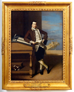 There is a sophisticated naivet about it that is just so terrific Connecticut dealer Arthur Liverant said of John Singleton Copleys 13 34 inchtall oil on copper portrait of James Tilley which he bought on behalf of a client for 376400 100150000 Painted by Copley in 1757 early in the artists career the work depicts the Boston merchant against the backdrop of his Milk Street wharf Tilley died bankrupt in New London Conn in 1765