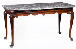 Toward the end of the sale this Queen Anne figured mahogany marbletop pier table Boston circa 1755 sold for 240000