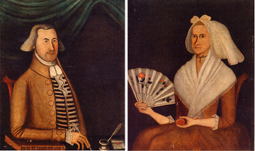 The Rufus Hathaway portraits of Josiah Dean III and Sarah Dean of Raynham Mass did well selling to the trade at 441600