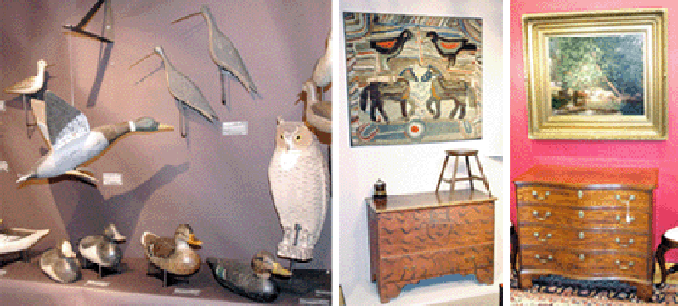 Also exhibiting were shown from left Russ and Karen GoldbergerRJG Antiques Rye NH Elliott and Grace Snyder South Egremont Mass and The Cooley Gallery Old Lyme Conn