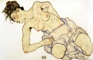 Egon Schiele 18901918 Knieder Weiblicher Halbakt 1917 sold to the US trade for 7286760 at Christies setting a world auction record for the artist in this medium