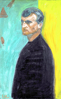Edvard Munch SelfPortrait Against TwoColored Background oil on canvas circa 1904 sold for 6286000 at Sothebys