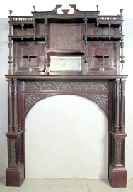 This massive mahogany fireplace mantel circa 1885 sold for 11500