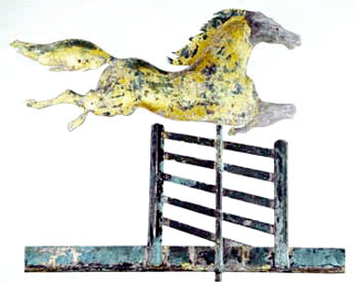 This steeplechase horse weathervane attributed to AL Jewell amp Co was the darling among a lot of weathervanes at 35650