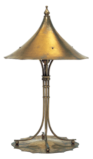 Arthur Dixon English lamp circa 1893 brass Made by the Birmingham Guild of Handicraft VampA ImagesVictoria and Albert Museum Christine Smith photo