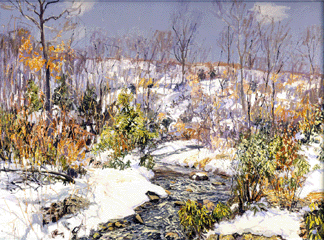 Edward W Redfield The Trout Brook 1916 oil on canvas 50 by 56 inches James A Michener Art Museum gift of Marguerite and Gerry Lenfest