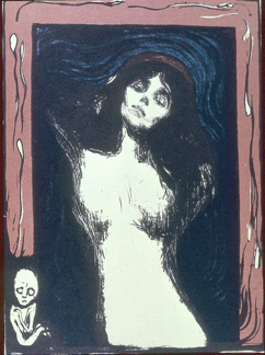 In this lithograph Madonna 18951902 Munch intensified the erotic message of the painting of the same title by rendering a border with sperm and a fetus From a private collection in the Cantor Arts Center exhibition