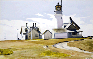 Edward Hopper 18821967 Highland Light 1930 watercolor over graphite on rough white wove paper Fogg Art Museum Harvard University Art Museums Louise E Bettens Fund David Mathews photo President and Fellows of Harvard College