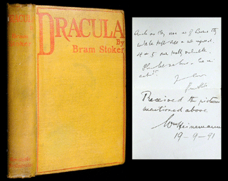 This first edition of Bram Stokers Dracula second issue 1897 accompanied by a letter from the author was hammered down at 9775