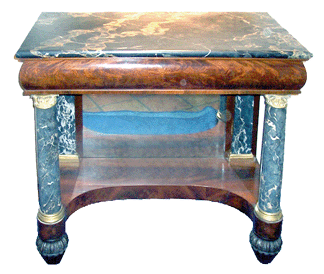 The Nineteenth Century New York pier table with a marble top sold for 9625