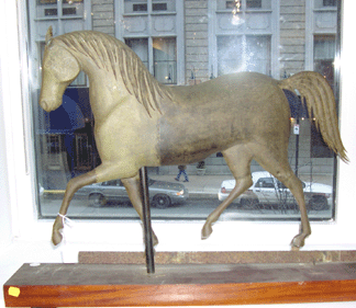 The Index prancing horse weathervane was attributed to J Howard amp Co and sold on the phone for 52875 Its beautiful applied mane had an almost feathery quality