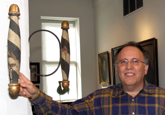 In a similar arrangement these barber poles were last sold by Joel Kopp and David Schorsch as part of a private sale of the collection of the late Barry Cohen