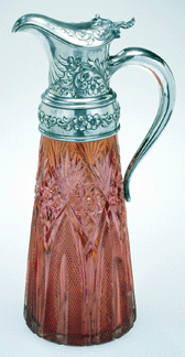 Claret jug circa 18891899 Glass TG Hawkes amp Co silver mount Gorham Mfg Co Collection of The Corning Museum of Glass gift of Cliff and Ruth Jordan