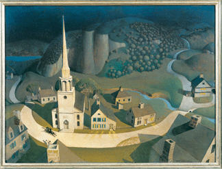 Midnight Ride of Paul Revere 1931 from the collection of The Metropolitan Museum of Art represents Woods birdseye view of a highly mythologized episode in American history It measures 30 by 40 inches