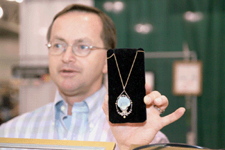 Kenneth Sheldon Kens Collectables Lebanon Penn with an 1860s opal necklace