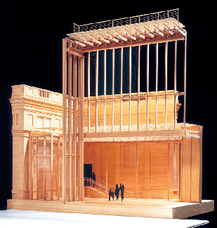 Model of the new glassenclosed central court and the new entrance leading to the McKim building Courtesy Michael Denanc and Renzo Piano Building Workshop