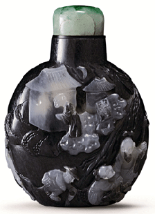 Black and white jade snuff bottle 17501830 374400