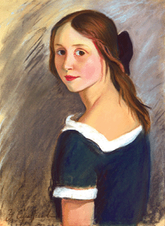 Sinaida Jewgenewna Serebrjakowa 18841967 Girl in front of a Piano circa 1922 pastel on paper signed 16 12 by 12 12 inches 81000