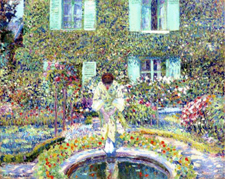 Garden Pool an oil on canvas masterpiece of American Impressionism by Frederick Carl Frieseke fetched 2368000 setting a new world auction record for the artist