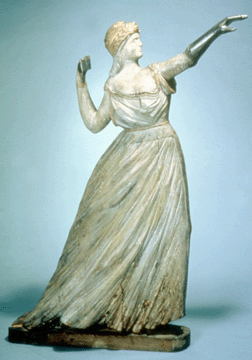 This Liberty weathervane pattern was made by Henry Leach for Cushing amp Co working 186772 in Waltham Mass The carved and painted wood figure derives from a 1796 print by American painter Edward Savage For many years this 46inchtall figure was thought to be a ships figurehead Courtesy Shelburne Museum