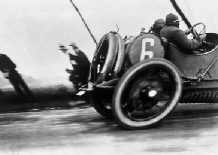 In this remarkable 1912 photograph Frenchman JacquesHenri Lartigue captured the motion inherent in auto racing in Grand Prix de lACF Association des Amis de JH Lartigue