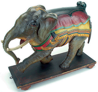 Childsize carousel elephant with superb patina 26400