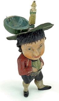 Man with a Girl on His Mind an extremely rare leveractivated paintedwood toys with popup miniature lady in its hat 26400