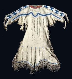 The Royal Alberta Museum in Canada acquired this early Upper Missouri River beaded hide dress from the Southesk collection for 497600