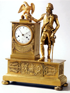 Made for the American market this circa 1810 Dubuc of Paris castbrass and mercurygilded mantel clock with George Washington and an American eagle sold to the phone for 76375 4060000 Skinner sold a similar clock in pristine condition for 314000 in November 2004