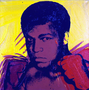 Andy Warhol, American (1928–1987), "Muhammad Ali,” 1977–79, silkscreen on canvas. The Richard Weisman Collection.