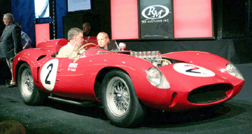 1958 Ferrari 412 S on the block on its way to a $5.61 million selling price.