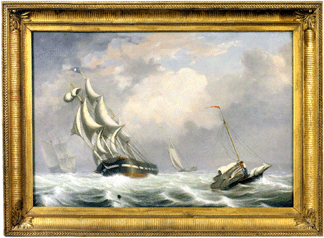 "It's the steal of the day,” auctioneer Ron Bourgeault said of Fitz Henry Lane's "Ships In a Squall Off The Coast of Gloucester,” a signed and dated 1842 oil on canvas that went to Stonington, Conn., dealer Roberto Freitas for $281,000 ($250/350,000). On Saturday night, James A. Craig lectured at Northeast on his new book, Fitz H. Lane: An Artist's Voyage Through Nineteenth-Century America.