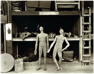 "Rubber Dummies, MGM Studios,” 1939, gelatin silver print, 7 5/8 by 9 5/8 inches. The Dayton Art Institute, gift of John W. Longstreth in memory of Mary Weston Seaman.