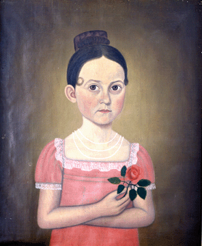 John Brewster Jr (1766–1854), "Mary Jane Nowell,” painted in southern Maine, 1810–1815, oil on canvas, 19 by 16 inches; private collection.