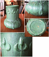 and this Wheatley vase with a deep green matte glaze