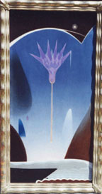 Agnes Pelton 18811961 A Lotus For LidaEgyptian Dawn 1931 oil on canvas 36x18