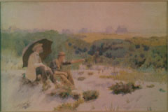 Thomas Pollock Anshutz 18511912 Cape May signed Thos Anshutz lower right watercolor and pencil on paper 1358 x 20 inches