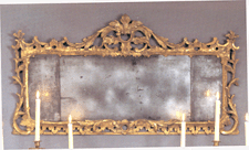 English George II carved giltwood overmantle mirror late Eighteenth Century 34100