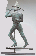 Moldedcopper trumpeting fireman weathervane attributed to AL Jewell Waltham Mass 225750