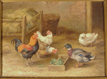 A pair of small oils by Edgar Hunt realized 14000