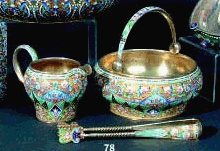 Russian silver gilt and enamel tea set 9200