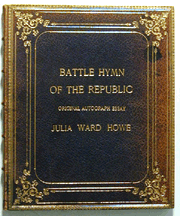 A bound manuscript essay by Julia Ward Howe composer of The Battle Hymn of the Republic realized 25875