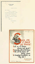 A print of Longfellows Sail on O Ship of State signed by Winston Churchill and FDR realized 64625