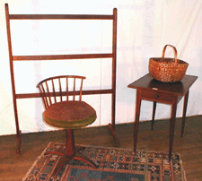 The top lot a Shaker revolving stool is picture here with a taperleg traytop cherry table which reached 15500