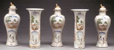Chinese Export garniture in the Quaker pattern sold to a dealer bidding on behalf of a museum for 28750