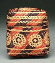 A finely woven Chittamacha doublelidded basket by Ada Thomas 2500